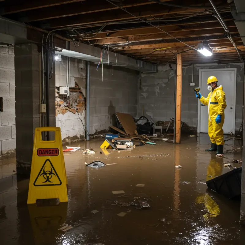 Flooded Basement Electrical Hazard in Lowell, MI Property